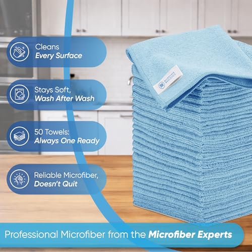 Microfiber Cleaning Cloth - 12 Pack | Better Quality All Purpose Towels | Great for Home, Clean, Dust, Polish | Soft, Absorbent, Durable | Wash 100s of Times | Black Gray Blue - color: Black, Gray, Blue
