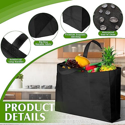 Silkfly 200 Pieces Non Woven Tote Bag Bulk Large Reusable Shopping Bag Gift Grocery Bags with Handles Fabric Blank Tote Bag