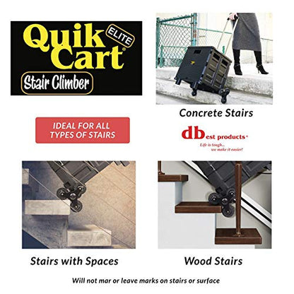 dbest Products Quik Cart Elite Stair Climber Rolling Crate - Black - color: Black, style: Elite Stair Climber
