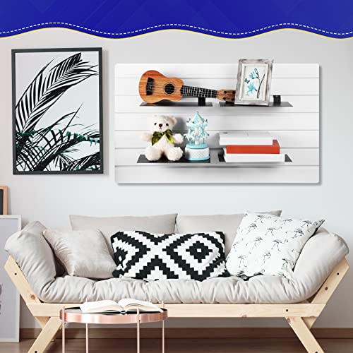 LEIFIDE 10 Pcs Metal Slatwall Shelves, 12 x 6 Inch Flat Slat Wall Shelf