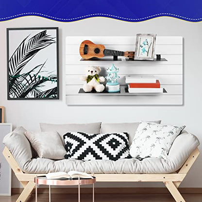LEIFIDE 10 Pcs Metal Slatwall Shelves, 12 x 6 Inch Flat Slat Wall Shelf
