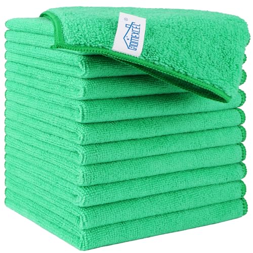 HOMEXCEL Green Microfiber Cleaning Cloth, Microfiber Towels for Car, 12 PK - color: Green