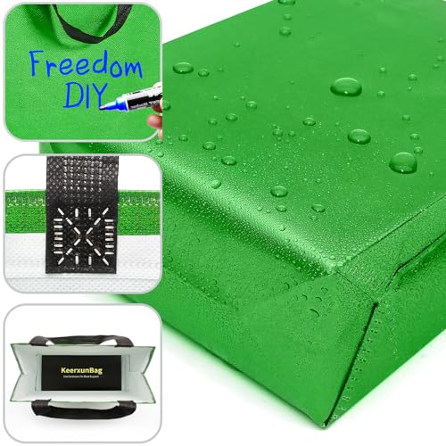 KeerxunBag Green Gift Bags - 12 pieces - Reusable - With Inner Liner Paper - color: Greene