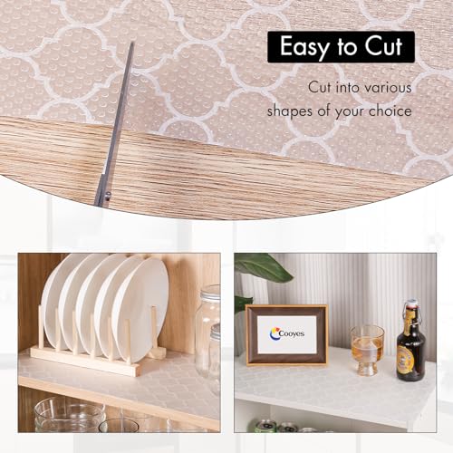 Cooyes Shelf Liner for Kitchen Cabinets, Non‑Adhesive Drawer Liner - color: Absolute White, size: 15"W x 360"L