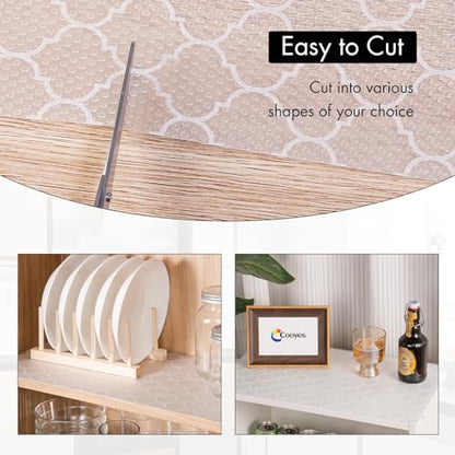 Cooyes Shelf Liner for Kitchen Cabinets, Non‑Adhesive Drawer Liner - color: Absolute White, size: 15"W x 360"L