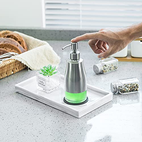 Gaussra Soap Dispenser with Coaster and Stickers - 11 OZ / 320 ML - color: Brushed Nickel
