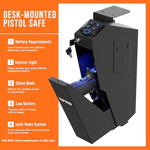 RPNB Bedside Gun Safe for Handgun,Biometric Pistol Safe,Small Handgun Safes - color: RP311F