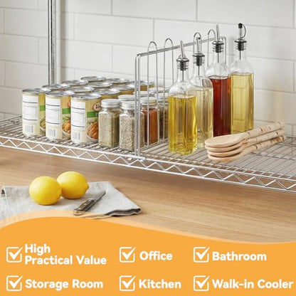 10 Pcs 14" W x 9" H Shelf Dividers for Wire Shelves, Vertical Wire Shelf Dividers for Storage Item Separation and Organization, Rack Shelving Accessories Bulk - size: 14" W x 9" H