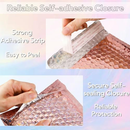 ZAVOOS 60 Pack Holographic Bubble Mailers, 6 x 9.5 Inch