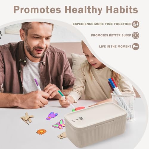 Lockable Storage Box, Small Lock Box with Combination Code for Phone/Medicine Safe/Food Home/Refrigerator/Office/Personal Items/Travel/Gift,9.25 x 5.04 x 3.62’’ - color: Beige