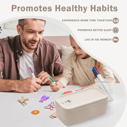 Lockable Storage Box, Small Lock Box with Combination Code for Phone/Medicine Safe/Food Home/Refrigerator/Office/Personal Items/Travel/Gift,9.25 x 5.04 x 3.62’’ - color: Beige