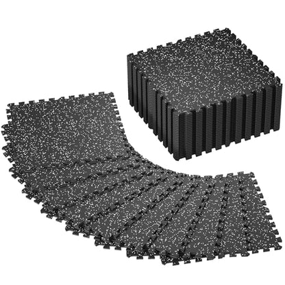 SUPERJARE 0.4'' Thick 36 Pcs 144 Sq Ft Rubber Top Exercise Equipment Mats - size: 36 Tiles (144 Sq Ft)