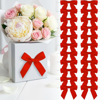 3.5" Red Satin Ribbon Bows (50 Packs) - color: Red, size: 3.5 Inch - 50pcs