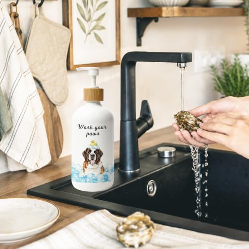 Saint Bernard Gifts Glass Soap Dispenser with Pump - color: Bernard