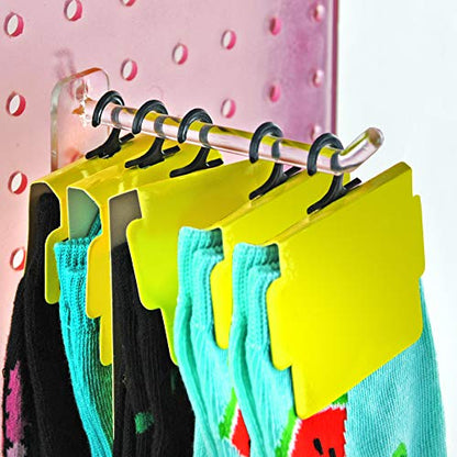 Azar Displays 800006-C Pack of 50 Clear Pegboard Hooks (Also Available in Black & White) - 6” Pegboard Hook Set (2” & 4” Pegboard J Hooks Also Available) - Polycarbonate Plastic Hooks for Retail - color: Clear, size: 6 Inch