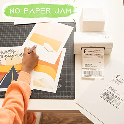 MFLABEL 4x6 Direct Thermal Labels (500 Labels) 4" x 6" Perforated Shipping Labels Compatible with Zebra Printers Fanfold Thermal Label Stickers for Shipping Packages - 1 Stacks White Labels - size: 500 Labels/ Stacks White