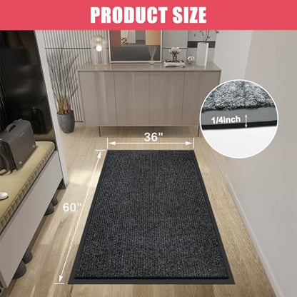 Kuyal Front Door Mat, 3'x5' Indoor Outdoor Entrance Mat - size: 36 "x 60"