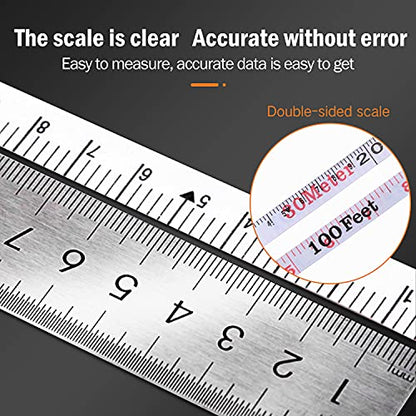 KSEIBI 302925 Long Fiberglass Tape Measure Double Face Printing Inch/Metric for Construction Work (100ft / 30m) - size: 30.5 m