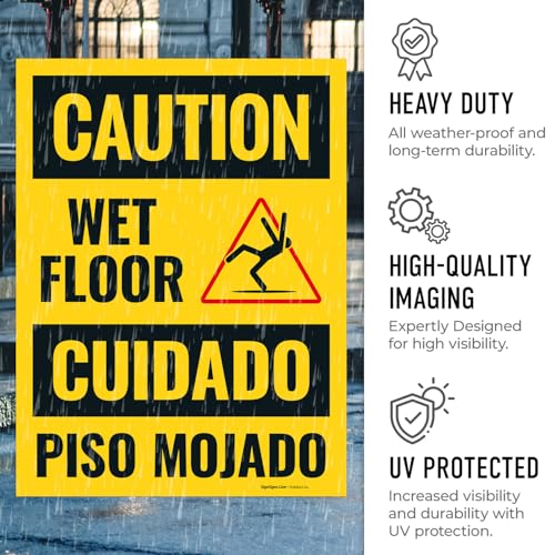 Caution Wet Floor Sign Kit, - size: 18x24 Inches, style: 2 Pack - Replacement Panels