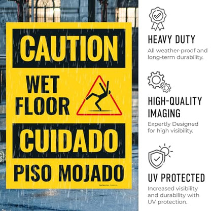 Caution Wet Floor Sign Kit, - size: 18x24 Inches, style: 2 Pack - Replacement Panels