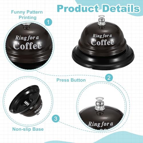 PATIKIL Desk Bell, 3.3" Service Call Bell Ringing, Beer, Coffee, Coffee - color: Coffee(coffee)