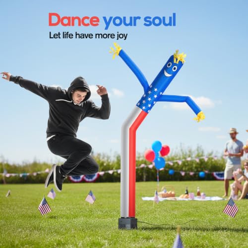 6ft American Flag Inflatable Waving Tube Man with Blower - color: American Flag