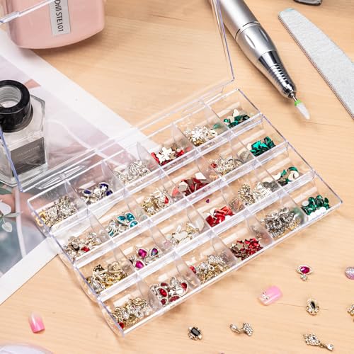 Noverlife 24 Grids Clear Plastic Organizer Box with Fixed Dviders, Acrylic - size: 24 Grids - 1 Pack