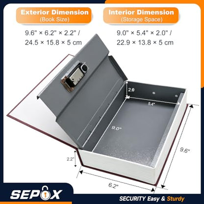 SEPOX® Twins Safe Book Lock Box Real Paper Cover with Larger Steel Interior - color: BlueBlue
