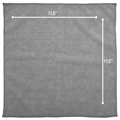 GREEN LIFESTYLE Chamois Cloth, Microfiber Cleaning Cloth 750 Pack, Borderless Towels Cleaning, Car Microfiber Towel, Drying Car Wash Towels (11.5" x 11.5", Grey) - color: Grey, size: Pack of 750