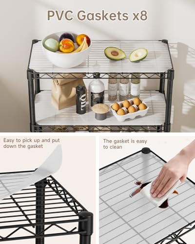 Golpart 8Tier Adjustable Storage Shelves Metal Wire Shelving Standing Shelf - color: Black, size: 8-tier-12"Dx22"Wx72"H