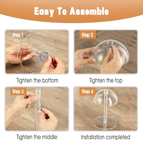 Acrylic Wig Stand Hat Display Stand Adjustable Clear 2-Pack