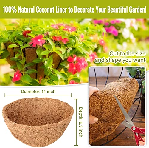 Legigo 3 Pack 14 Inch Hanging Basket Coco Liners Replacement, Round - color: 3pcs, size: 14 Inch