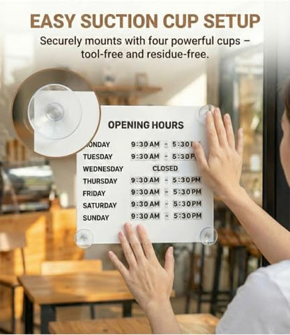 Magnetic Business Hours Sign, Changeable Storefront Opening Hours Board - color: White Board