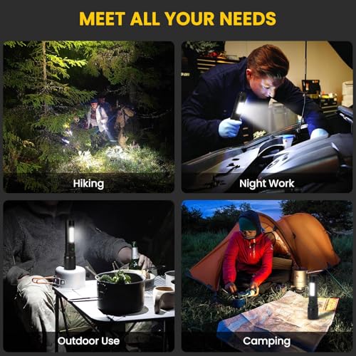 Flashlight Rechargeable Flashlights High Lumens, 99,000 LM Bright LED Flashlight Powered Flash Light, USB Rechargeable Flashlights & Waterproof Handheld Flash lights for Home Camping Hiking(2 Pack)