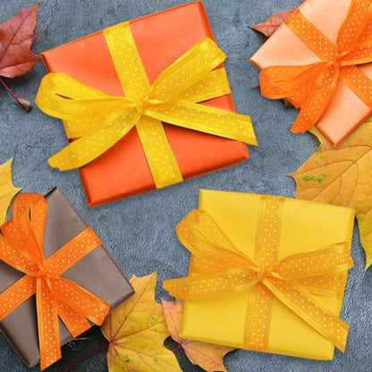 NEBURORA 108 Sheets Fall Tissue Paper Set Thanksgivings Gift Wrapping Paper - color: Orange,Brown,Yellow