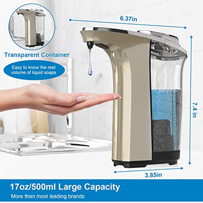 Automatic Soap Dispenser, 17oz Touchless Liquid Dish Soap Dispenser Kitchen - color: Champagne Gold