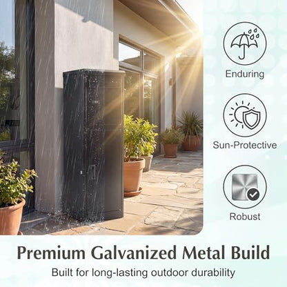 COSTWAY 44" Heavy-Duty Galvanized Steel Parcel Drop Box - size: 13" x 17" x 44"
