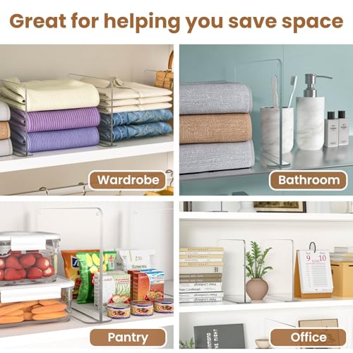 Shelf dividers for Closet Organization: Stable Upright Support - size: 8 Pack