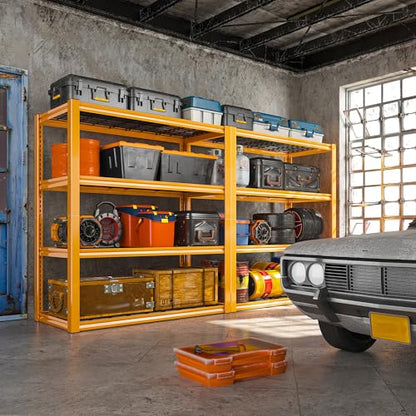REIBII 40" W Yellow Garage Shelving with Double-Layer Frames for Homeowners - color: Orange