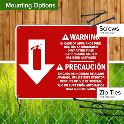 Osha Fire Extinguisher Instruction Warning Bilingual Sign, 24x30 Inches, 55 mil thick HDPS (high density polystyrene), Made in USA by My Sign Center - size: 24x30 Polystyrene