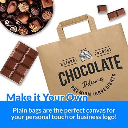 Reli. Paper Grocery Bags with Handles | 55 Pcs Bulk | 12"x7"x17"