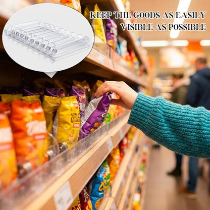 Wesiti 9 Pcs Spring-Loaded Shelf Pusher Kit for Retail Adjustable 12'' W x 24'' L Automatic Retail Display Organizer Snack Dispenser for Supermarket Store Pharmacy Gondola Shelf - size: 60.5cm × 30cm, style: Style 1