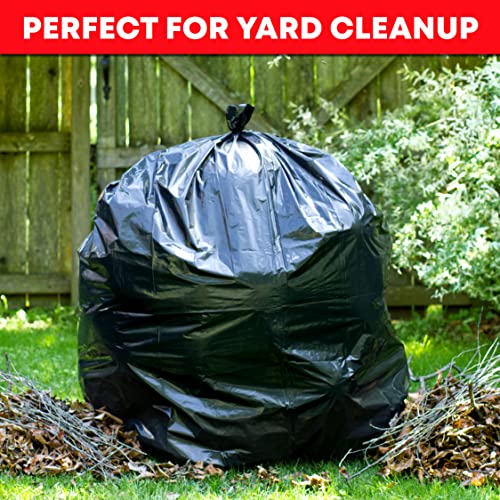 Tasker 55 Gallon Trash Bags Heavy Duty, Extra Large Lawn & Leaf Bags, Black - size: 50 Count (Pack of 1)