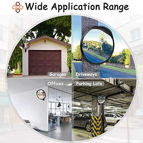 12" Security Mirror for Home, Adjustable Fixing Bracket - size: 12in with brim
