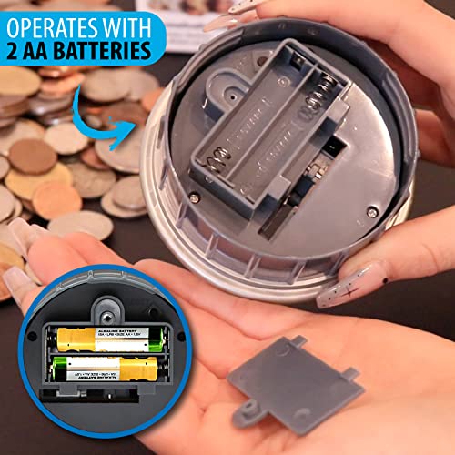 Jumbo Digital Coin Counter Bank - Extra Large Savings Jar for Pennies Nickles Dimes Quarters Half Dollar and Dollar Coins | Clear Jar w/LCD Display - style: Jumbo