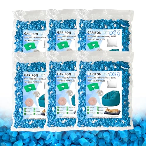 30lbs Bean Bag Filler, Shredded Memory Foam Filling, Pillow Filler - color: Electric Blue & White, size: 30.0 Pounds