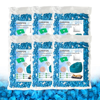 30lbs Bean Bag Filler, Shredded Memory Foam Filling, Pillow Filler - color: Electric Blue & White, size: 30.0 Pounds