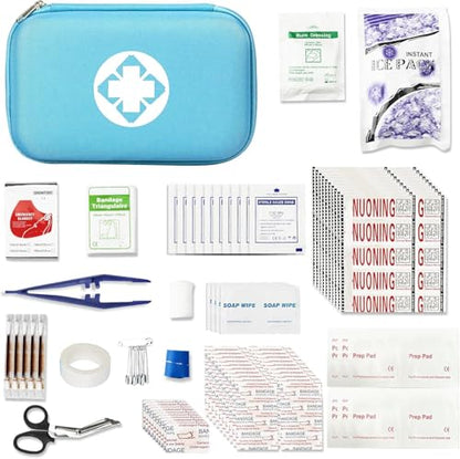First Aid Kit 276PCS Car Home Camping Essentials Blue Emergency Kit - color: Blue-276pcs