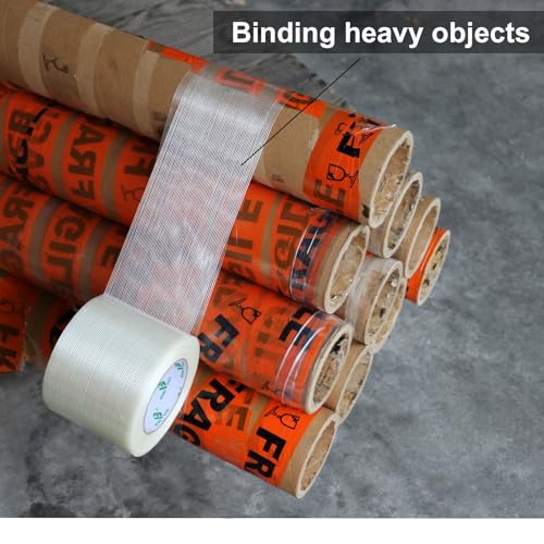 BOMEI PACK Wide Strapping Tape, 4Inch Heavy Duty Reinforced Packing Tape, Fiberglass Filament 60yds 5.5Mil - size: 100mm x 60y/1roll