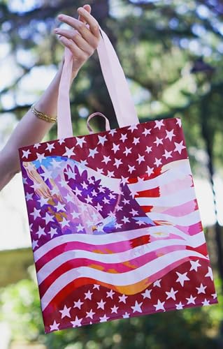 Earthwise Reusable Grocery Bags – Patriotic Gift Totes, Foldable & Water‑Resistant Shopping Bags, Durable Multi‑Use Eco Bags with Soaring Eagle Design (5 Pack)